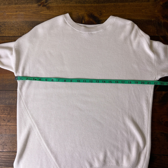 Athleta Asym Rest Day Ivory Sweater side slit Ivory Off White Knit Women's Small - Picture 7 of 8